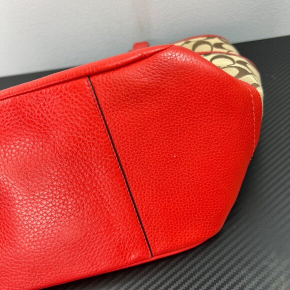 Coach 23297 Park Signature C Print Carrie Tote Shoulder Bag Purse Vermilion - Picture 16 of 16
